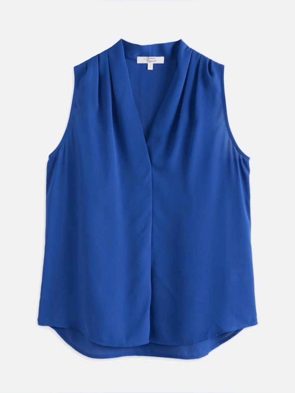 Sleeveless V-Neck Blouse in Royal Blue